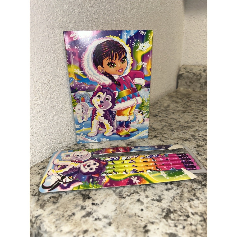Lisa Frank Tikanni the Husky Puppy Dog‎ 6 Pack No. 2 Hard Wood Pencils & Book B2